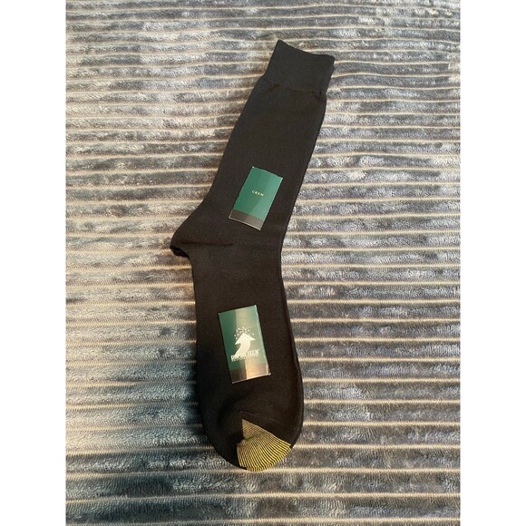 MENS GOLD TOE  Dark Black Mid-Calf Winter Dress Crew Socks NWOT - Picture 1 of 9